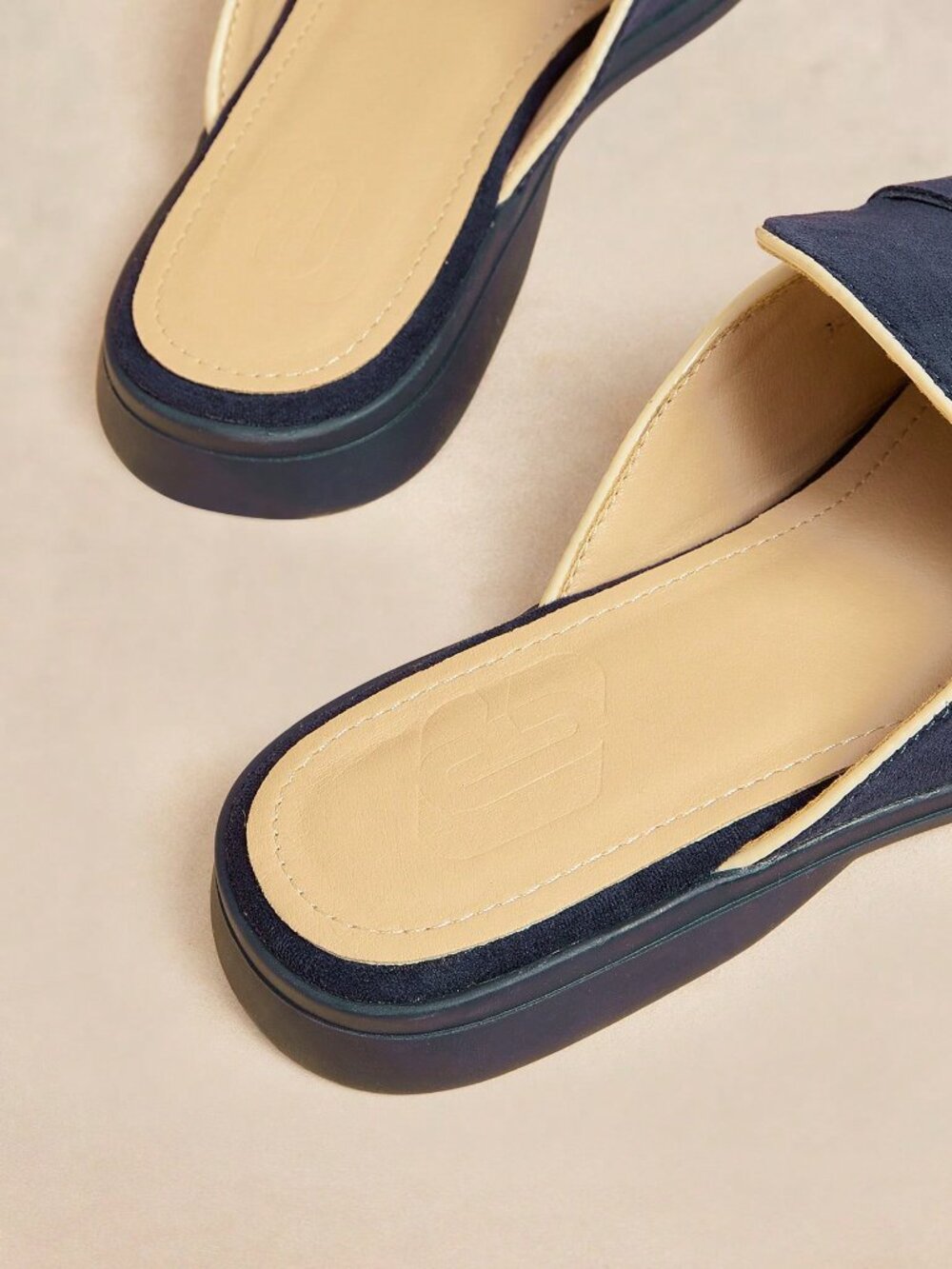 Blue Casual Women's Faux Suede Flat Mules - Picture 4 of 5